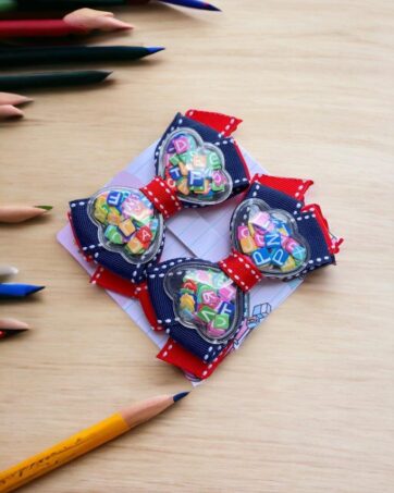 Parzinho Laço Cruzado com lacinho transparente